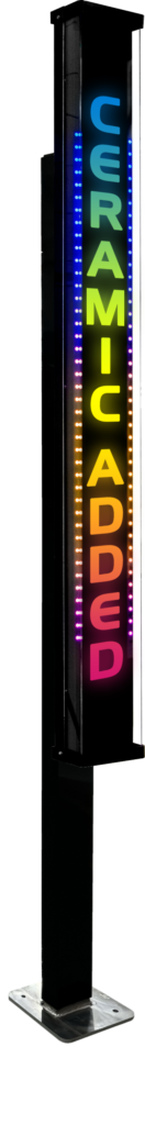Letter Glow Fixture with Pedestal Mount from ABC Wash Systems.