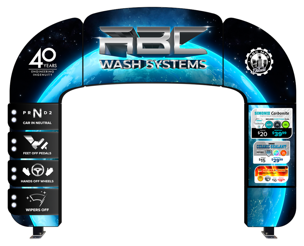 Digital Mega Arch - Entry Car Wash Arch by ABC Wash Systems.