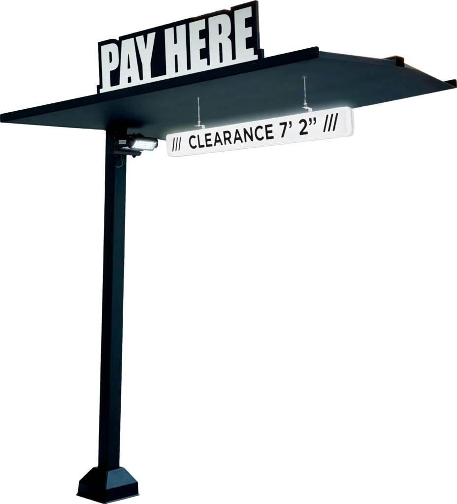 Jet Canopy with Die-Cut Lettering, Clearance Bar, and LED Light from ABC Wash Systems.
