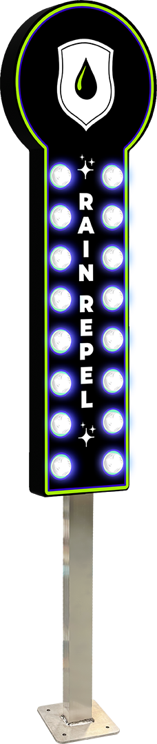 Vegas Fixture with 16X Colored LED Pucks by ABC Wash Systems.