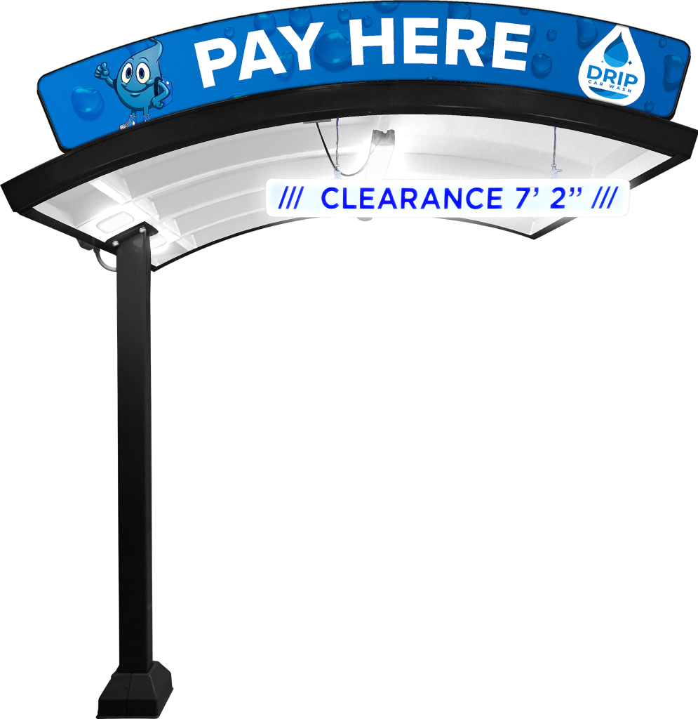 Curved Canopy Single Post by ABC Wash Systems.