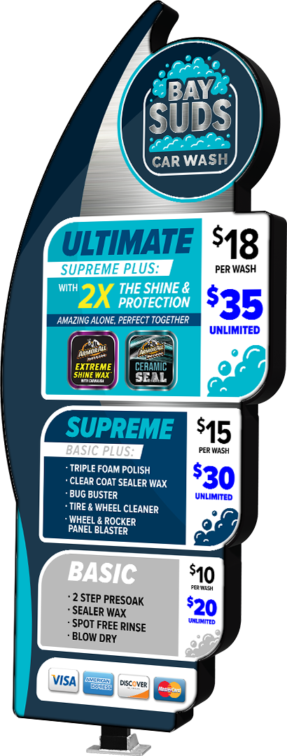 Arrow Icon Car Wash Menu by ABC Wash Systems.