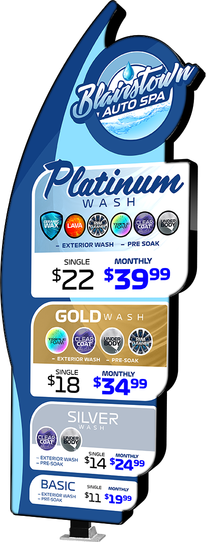 Arrow Icon Car Wash Menu by ABC Wash Systems.