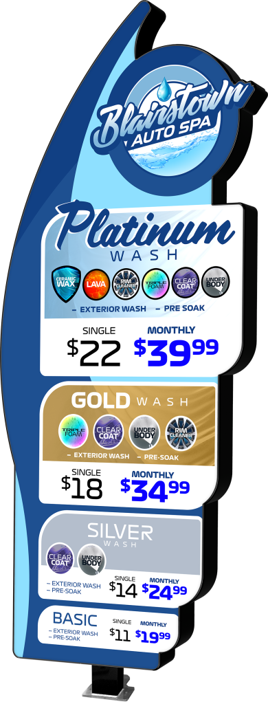 Arrow Icon Car Wash Menu by ABC Wash Systems.