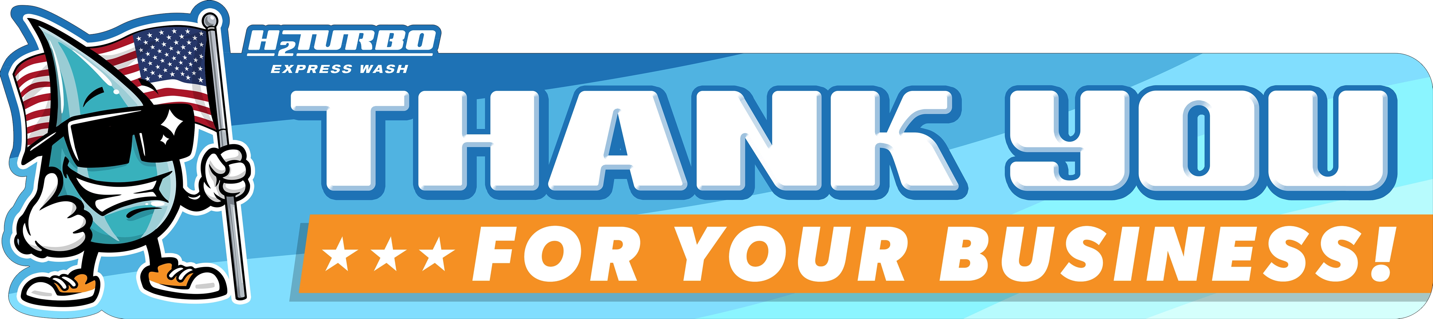 Car Wash Gate Arm Banner by ABC Wash Systems.