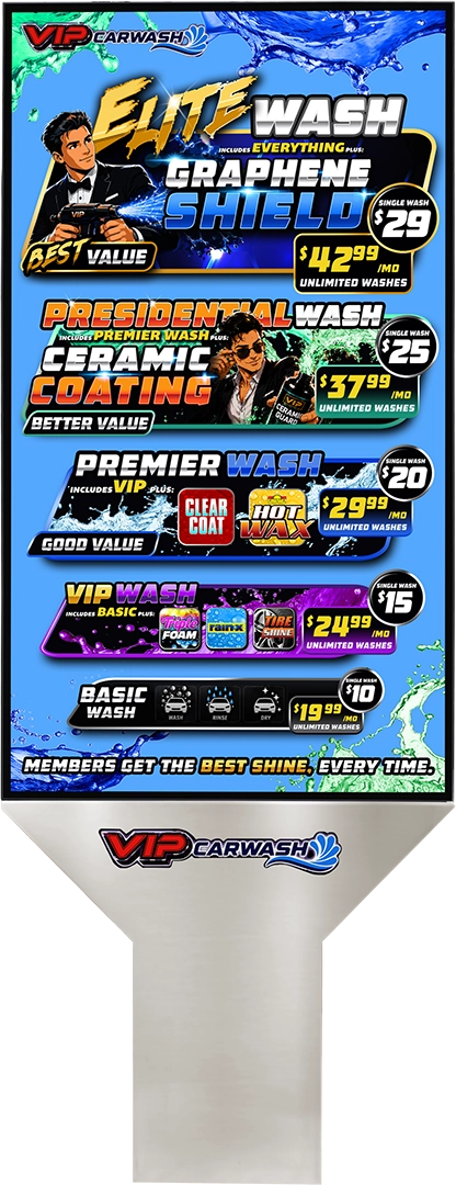 Digital Sign Pro Stainless Steel by ABC Wash Systems.