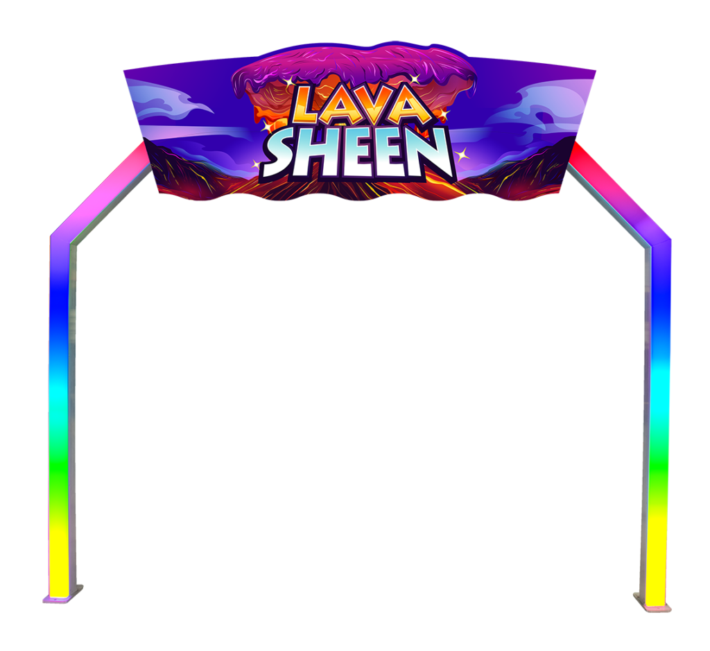 Lava Sheen Glow Arch Application with Chasing RGB Animated Legs by ABC Wash Systems.