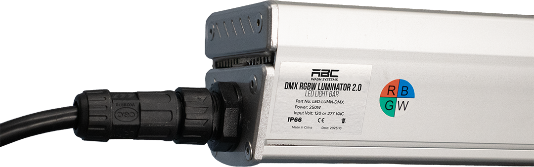 Car Wash Luminator RGBW LED Light Bar by ABC Wash Systems.