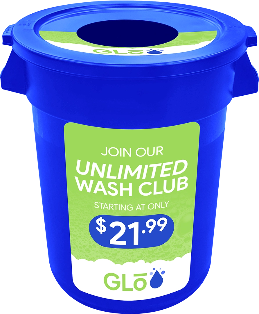 Car Wash Towel and Trash Can with Lid by ABC Wash Systems.