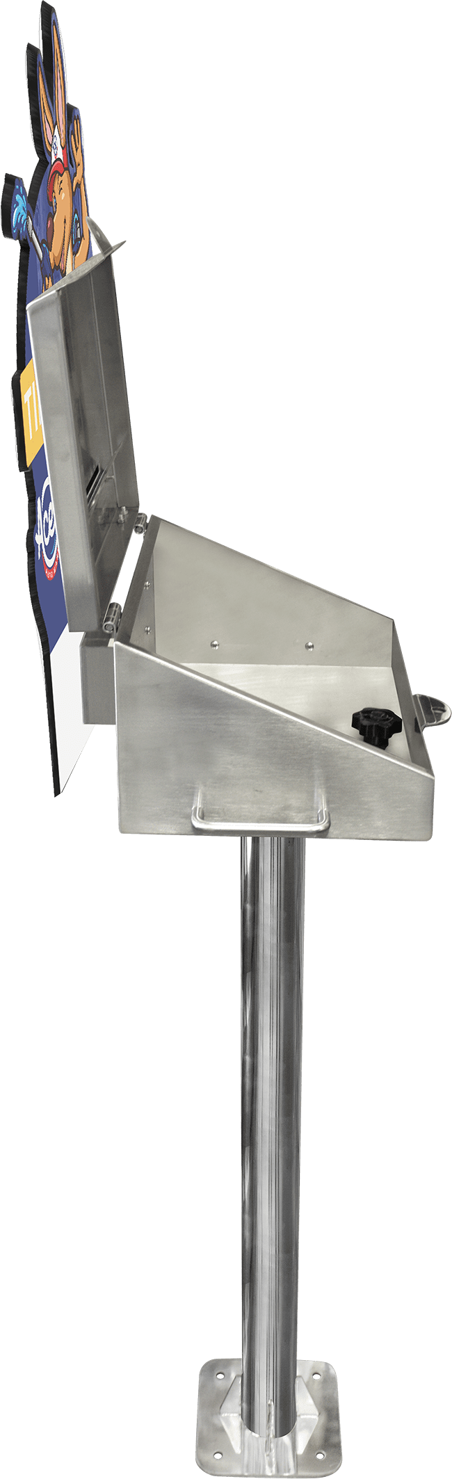 Car Wash Tip Box with Die Cut Sign Panel by ABC Wash Systems.