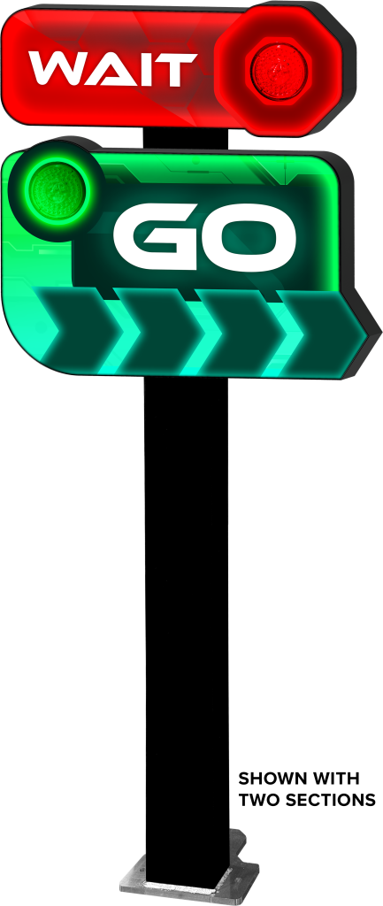 Car Wash Die-Cut Wait-Go Fixture from ABC Wash Systems.