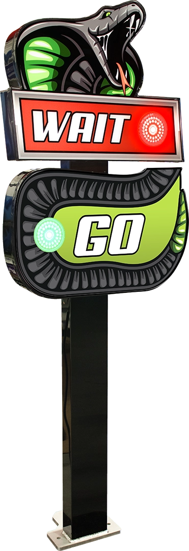 Car Wash Die-Cut Wait-Go Fixture from ABC Wash Systems.