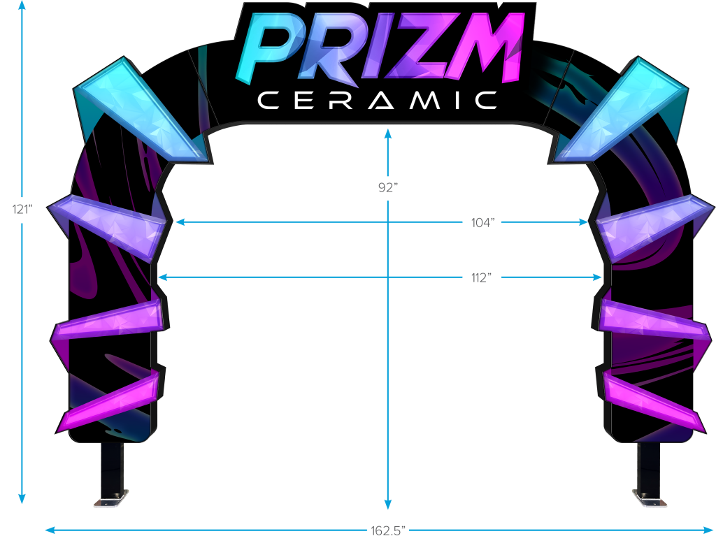 Car Wash Prizm Arch Application Measurements by ABC Wash Systems.