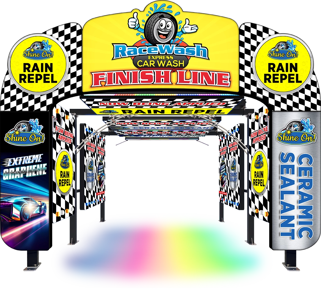Car Wash Tetris Arch System 9 Panel with Front Entry Arch by ABC Wash Systems.