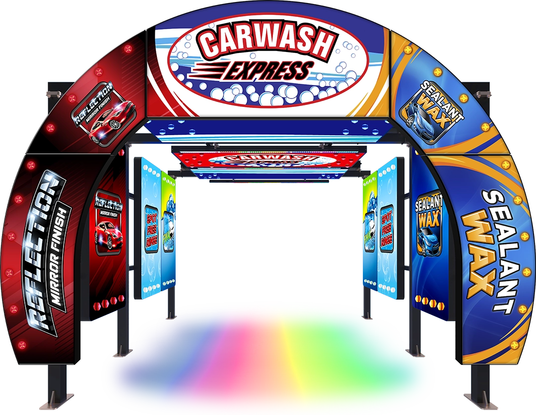 Car Wash Tetris Arch System 9 Panel with Front Entry Arch by ABC Wash Systems.