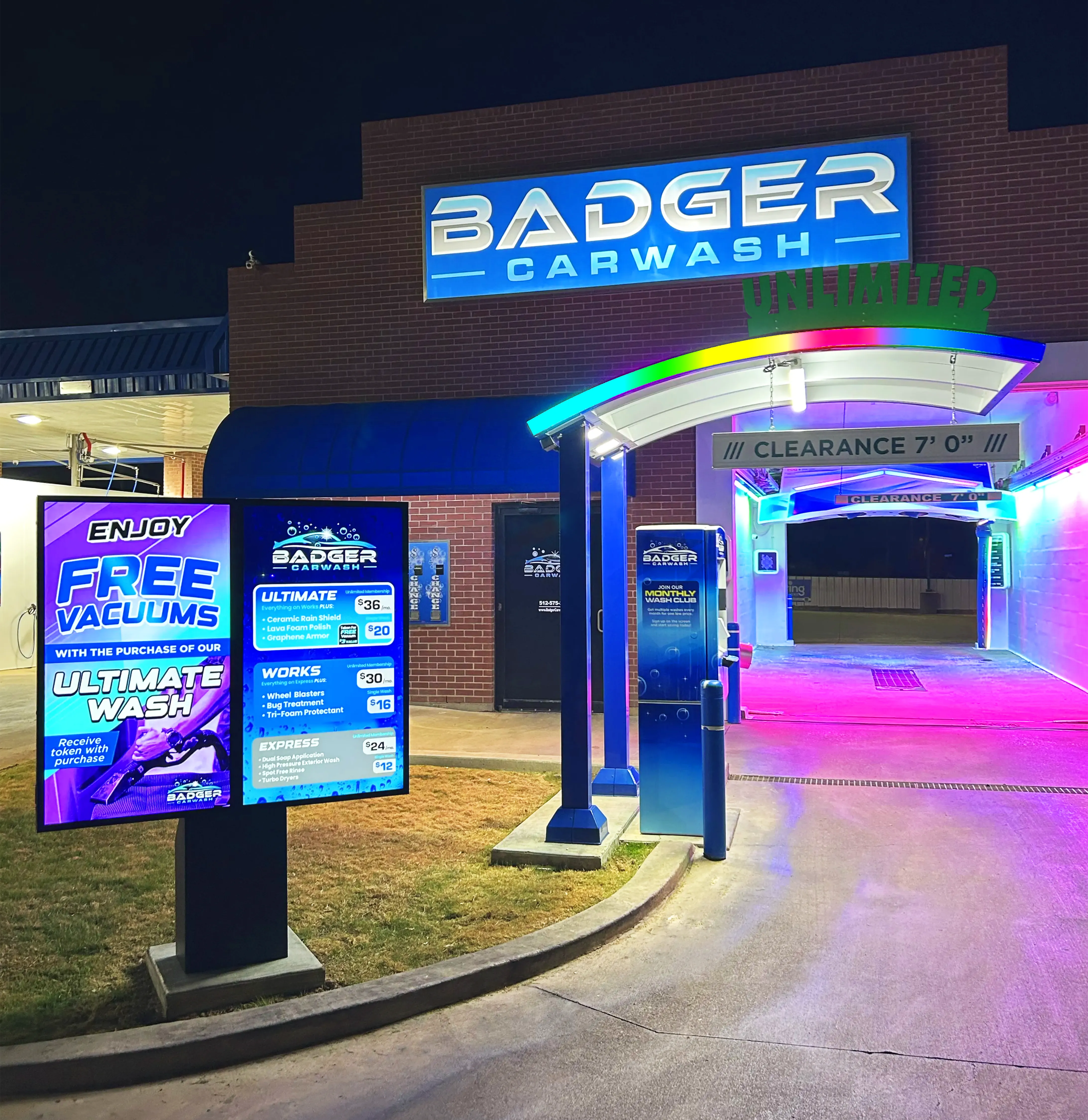 Samsung Double Screen Digital Sign Pro by ABC Wash Systems.