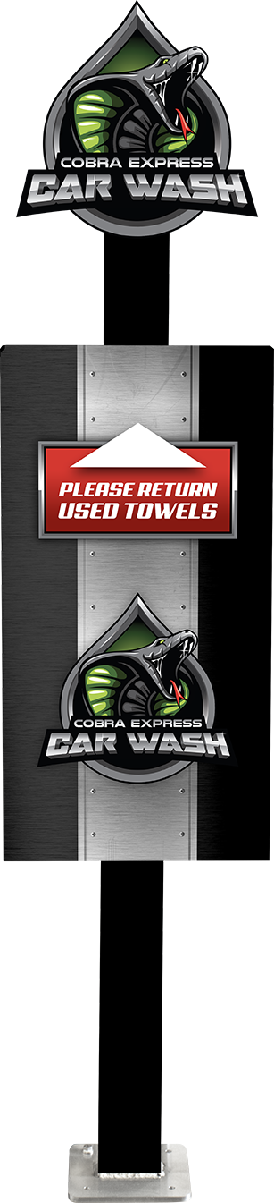 Side-Access Mini Detailing and Towel Station with Left and Right Openings by ABC Wash Systems.