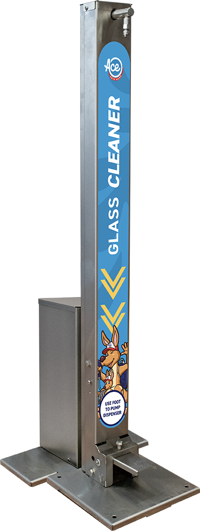 Chemical Dispenser Station - Secured by ABC Wash Systems.