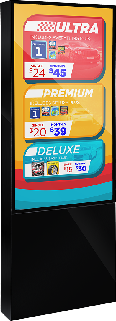 Samsung Digital Display Menu - 55" by ABC Wash Systems.