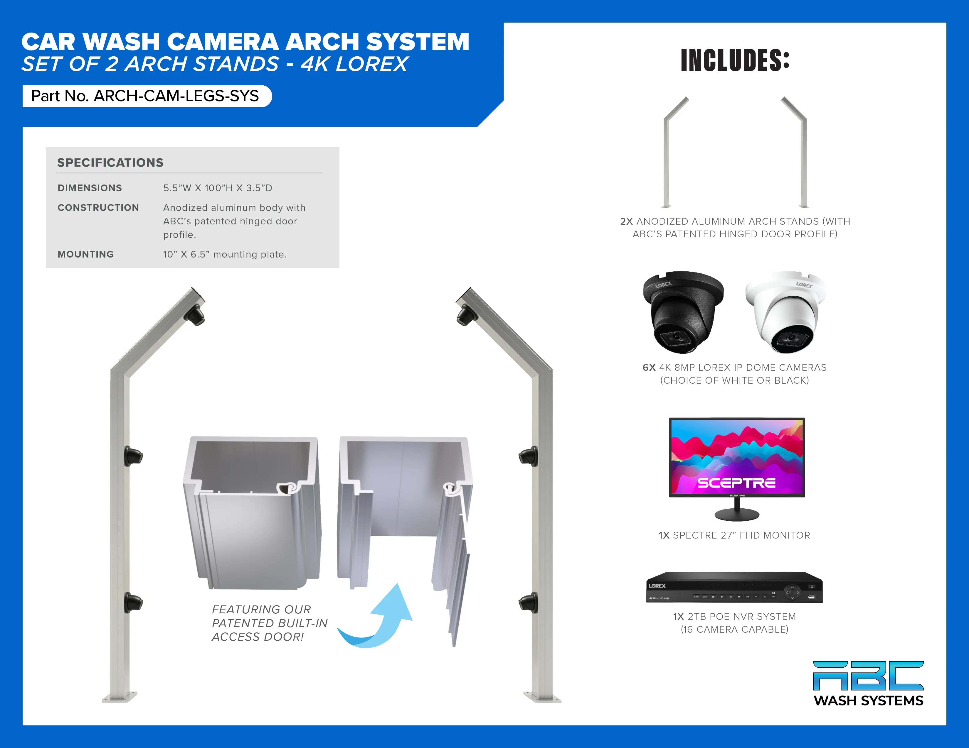 CAR WASH CAMERA ARCH SYSTEM - 4K by ABC Wash Systems.
