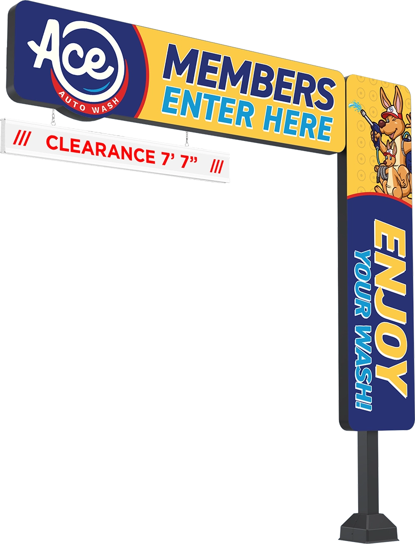 Illuminated Die-Cut Clearance Structure by ABC Wash Systems