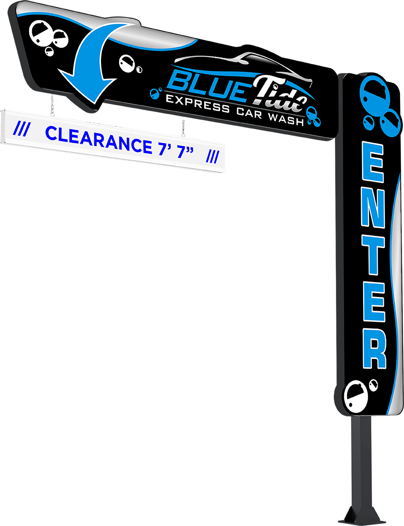 Illuminated Die-Cut Clearance Structure by ABC Wash Systems