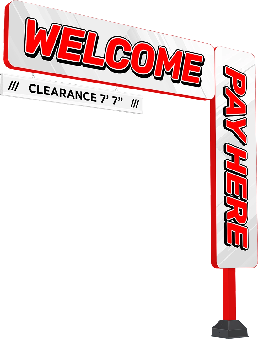 Illuminated Die-Cut Clearance Structure by ABC Wash Systems