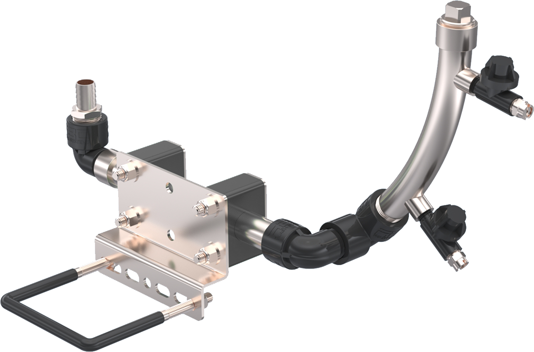 Piston Rinse Wings Set of 2 - V-Jet Nozzles & 2 Ports by ABC Wash Systems.