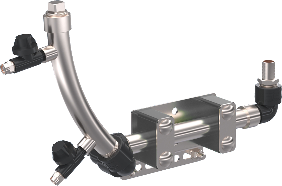 Piston Rinse Wings Set of 2 - V-Jet Nozzles & 2 Ports by ABC Wash Systems.