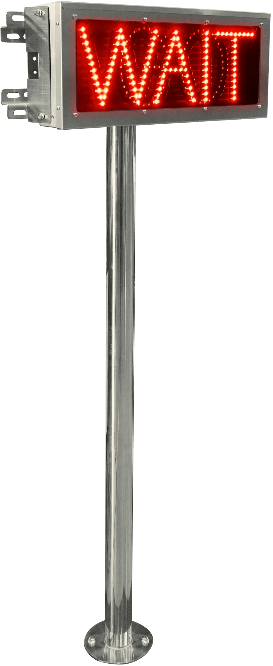 Stainless Steel Wait/Go LED Sign by ABC Wash Systems.