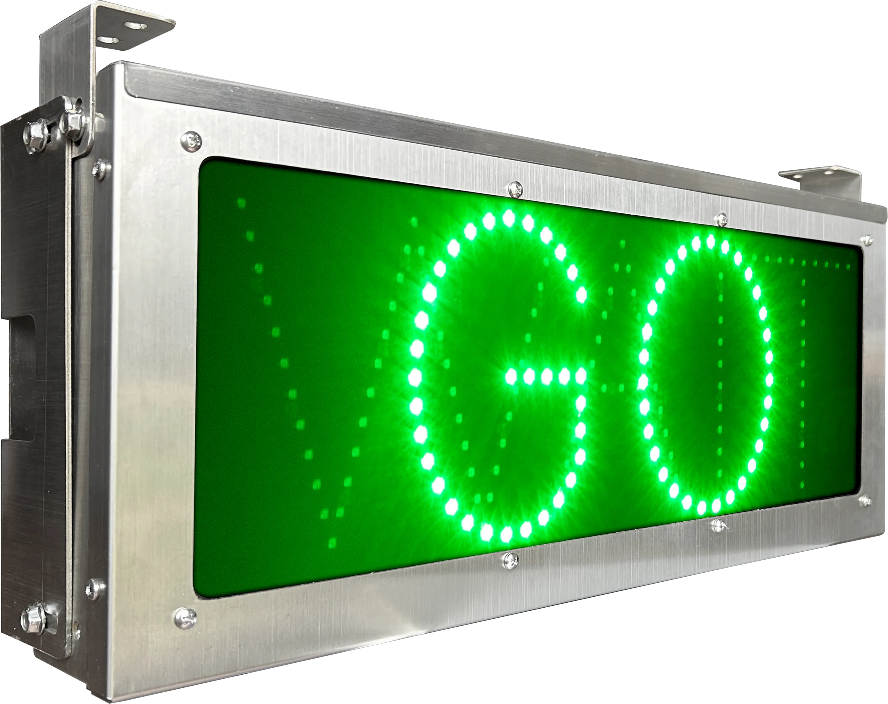 Stainless Steel Wait/Go LED Sign by ABC Wash Systems.