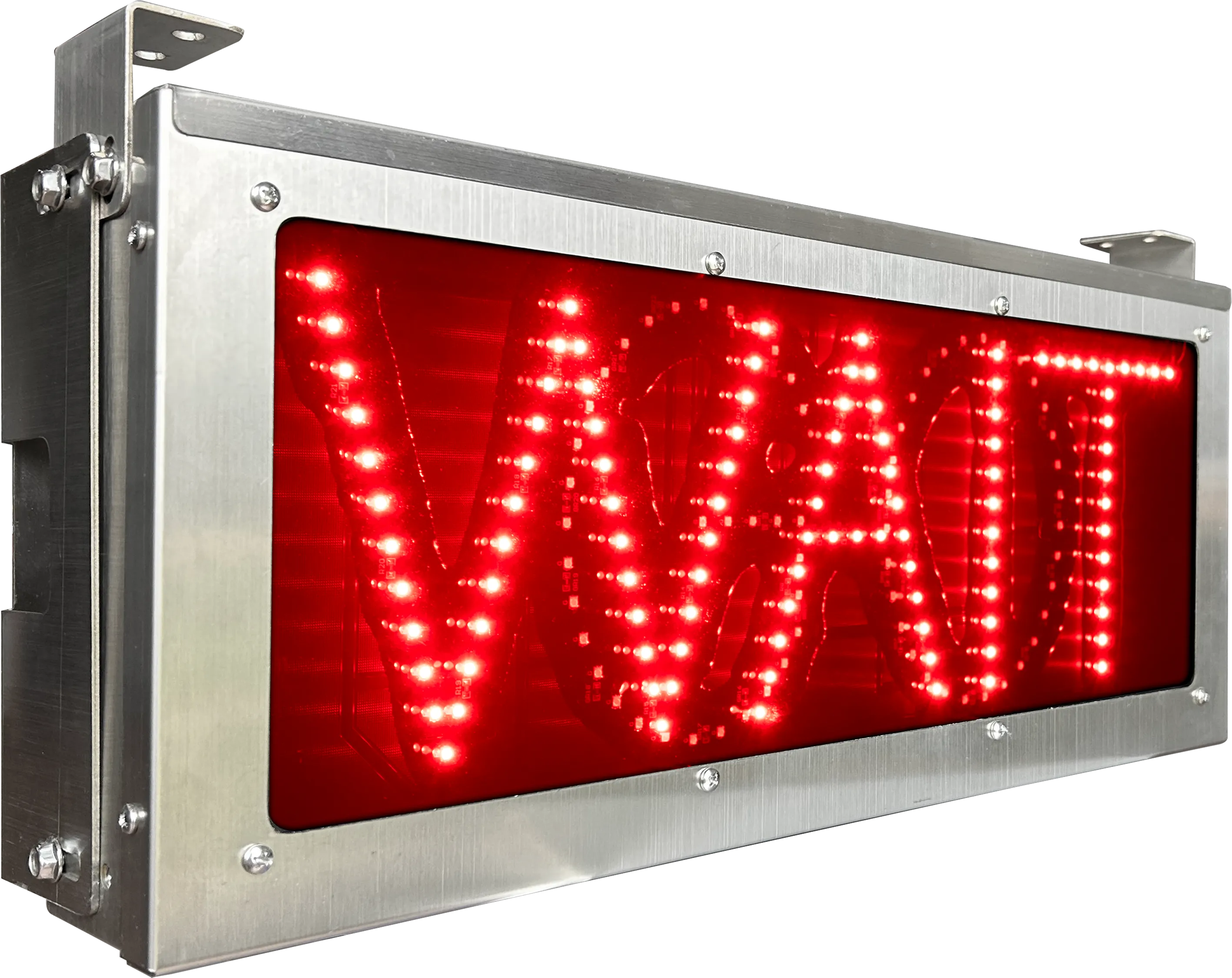 Stainless Steel Wait/Go LED Sign by ABC Wash Systems.