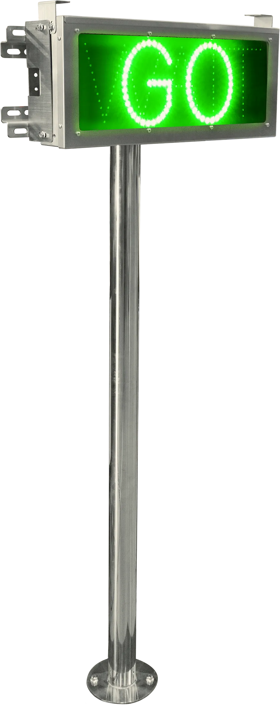 Stainless Steel Wait/Go LED Sign by ABC Wash Systems.